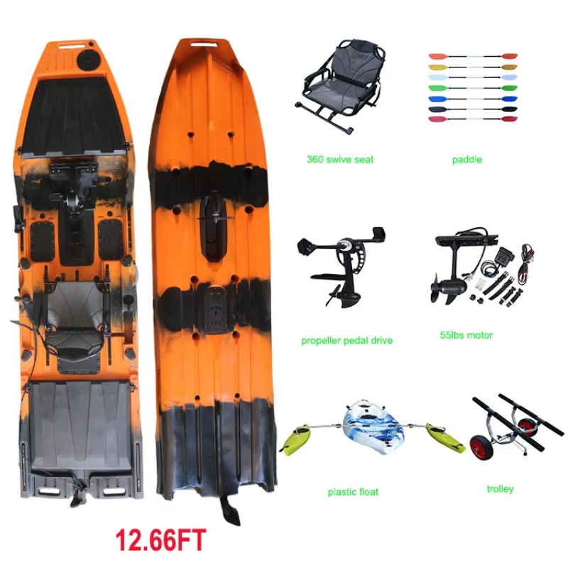 Vicking 12.6FT Single Kayak Pe - đánh giá và giá Fishing Boat Trolling Motor
