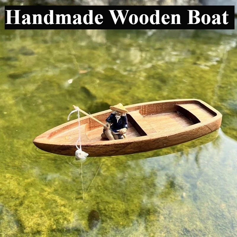 Handmade Wooden Boat Mini Floa - đánh giá và giá Fishing Boat Oar